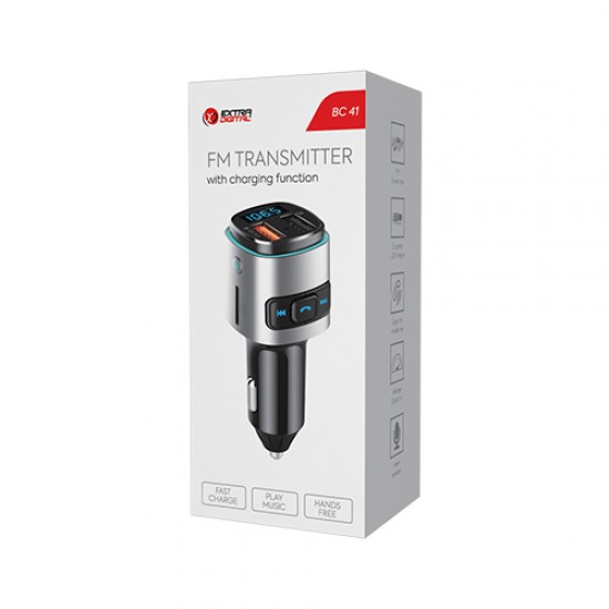 FM moduliatorius automobiliui BC41 (USB 2.0, USB 3.0, QC,laisvų rankų įranga)