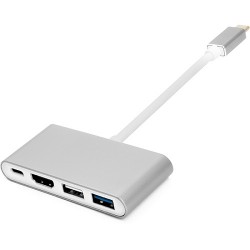 Adapteris USB C - HDMI, 4xUSB 2.0/3.0, USB C