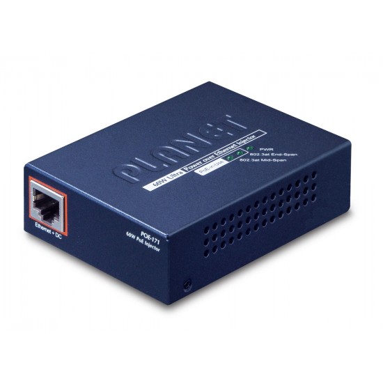 Injector PLANET POE-171 1-port Ultra PoE 60W