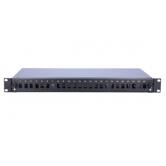 EXTRALINK 24 Core Fiber Optic Patch Panel, black