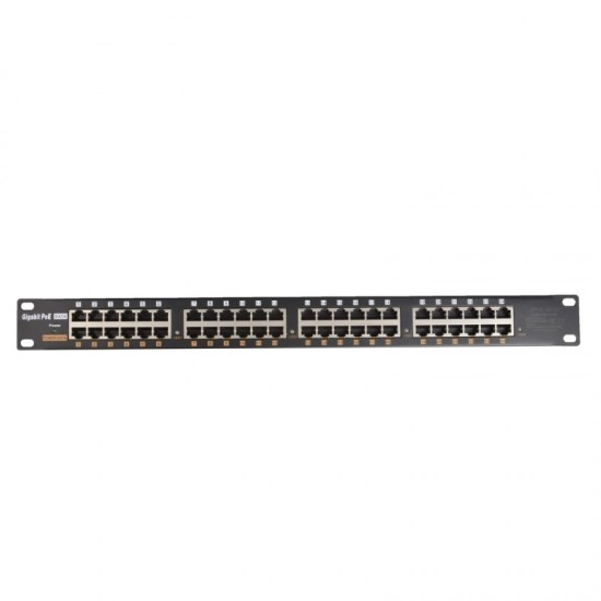 Gigabit Passive PoE Rack Mount Injector/Panel, 24 port