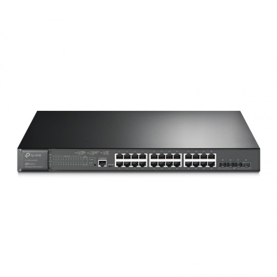 TP-LINK JetStream 24-Port Gigabit and 4-Port 10GE SFP+ L2+ Managed Switch with 24-Port PoE+