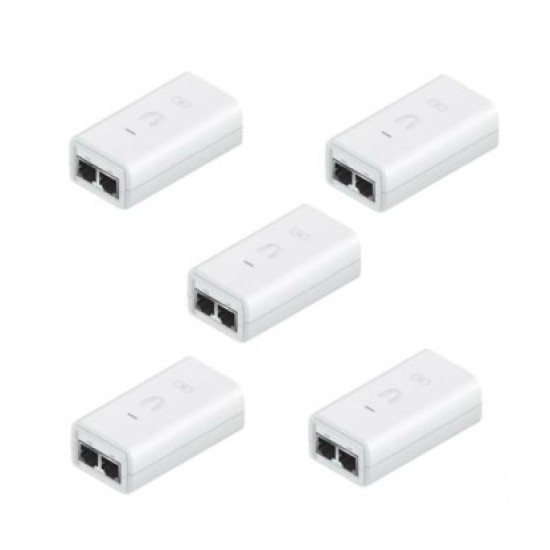 UBIQUITI 24V 12 W (0.5A) Gigabit PoE adapters (white), 5 pack